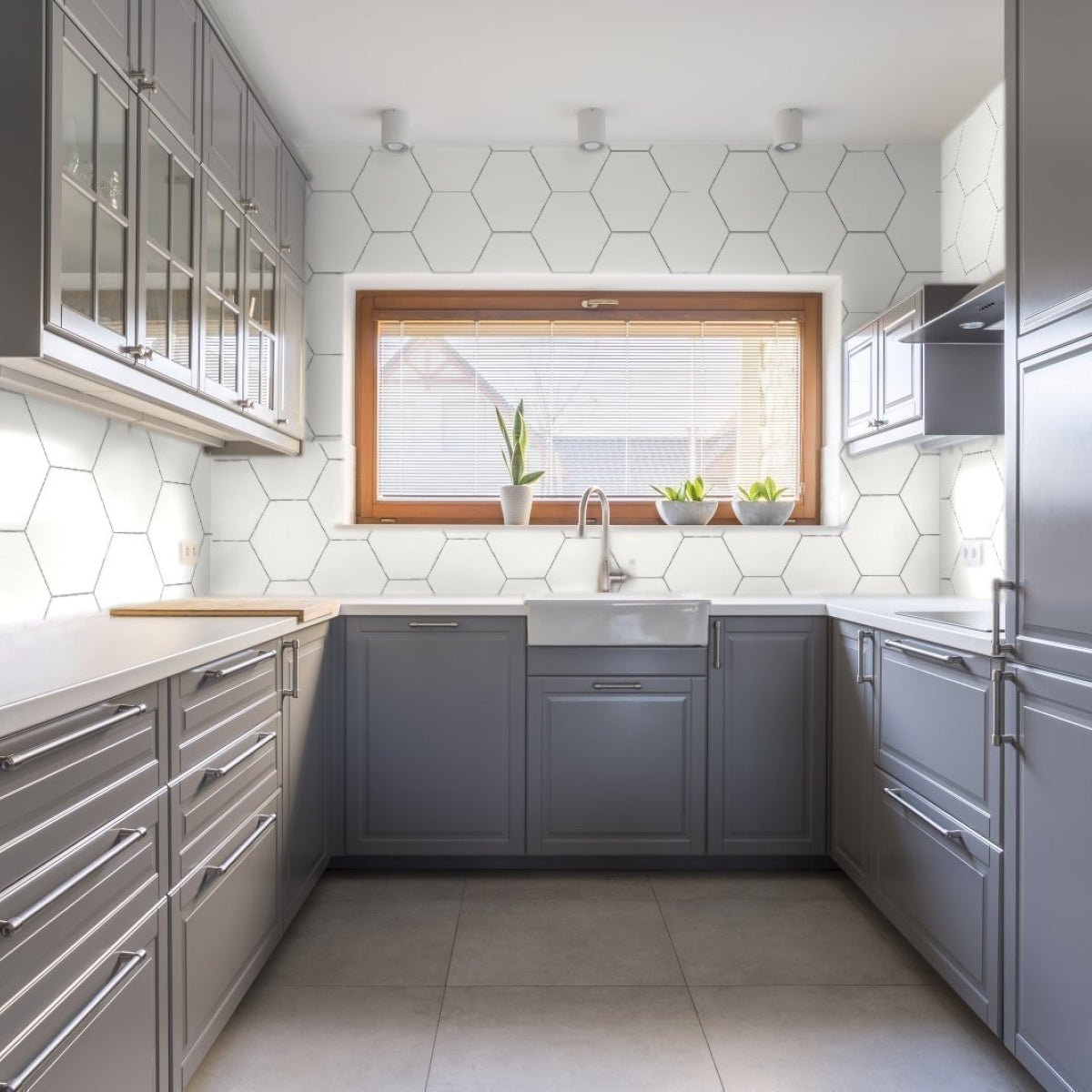 2 In Hexagon Soho Canvas White Matte Glazed Porcelain Mosaic - BUILDMYPLACE