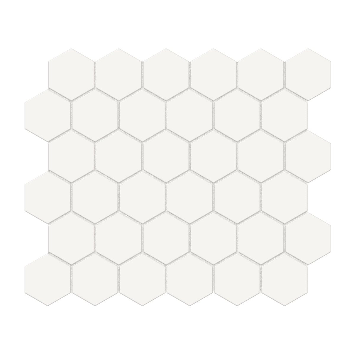 2 In Hexagon Soho Canvas White Matte Glazed Porcelain Mosaic - BUILDMYPLACE