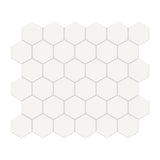 2 In Hexagon Soho Canvas White Matte Glazed Porcelain Mosaic - BUILDMYPLACE