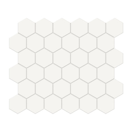 2 In Hexagon Soho Canvas White Matte Glazed Porcelain Mosaic - BUILDMYPLACE