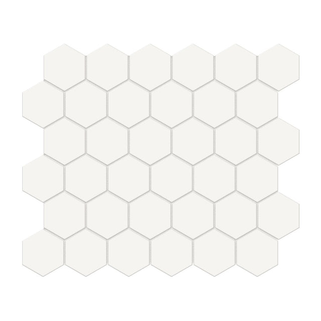 2 In Hexagon Soho Canvas White Matte Glazed Porcelain Mosaic - BUILDMYPLACE