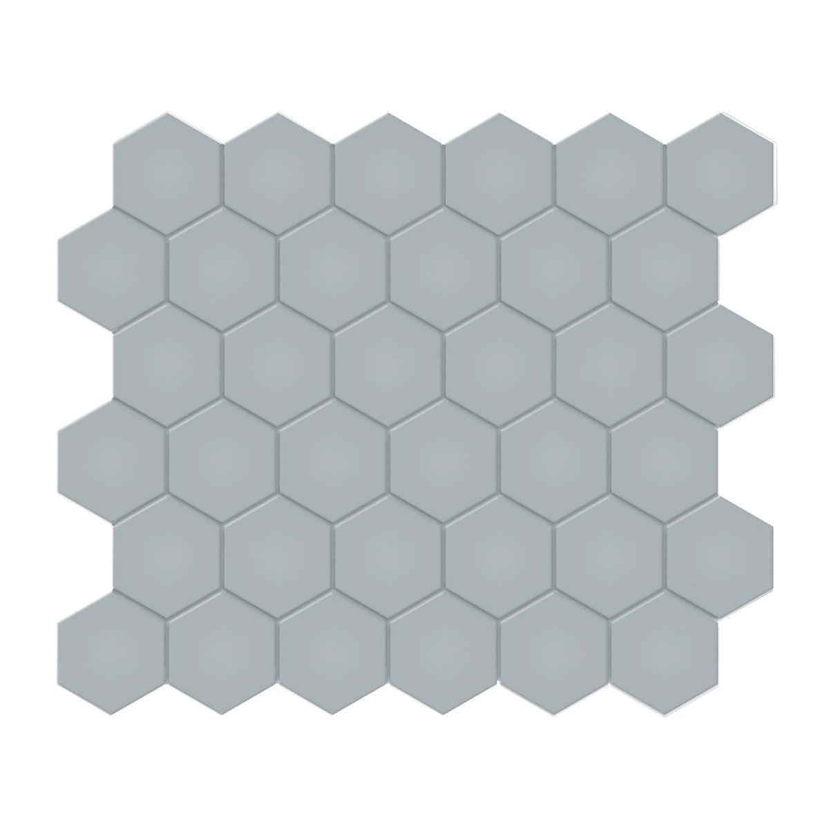 2 In Hexagon Soho Cloud Blue Matte Glazed Porcelain Mosaic - BUILDMYPLACE