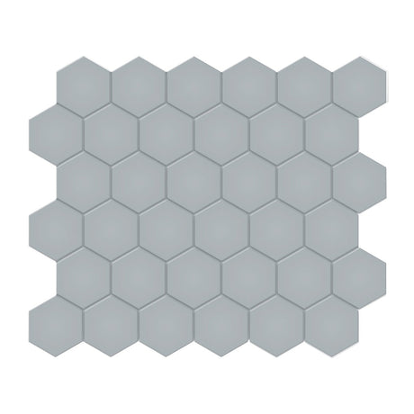 2 In Hexagon Soho Cloud Blue Matte Glazed Porcelain Mosaic - BUILDMYPLACE