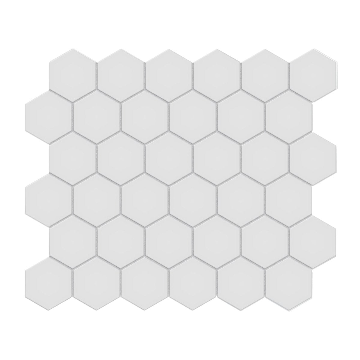 2 In Hexagon Soho Gallery Grey Matte Glazed Porcelain Mosaic - BUILDMYPLACE