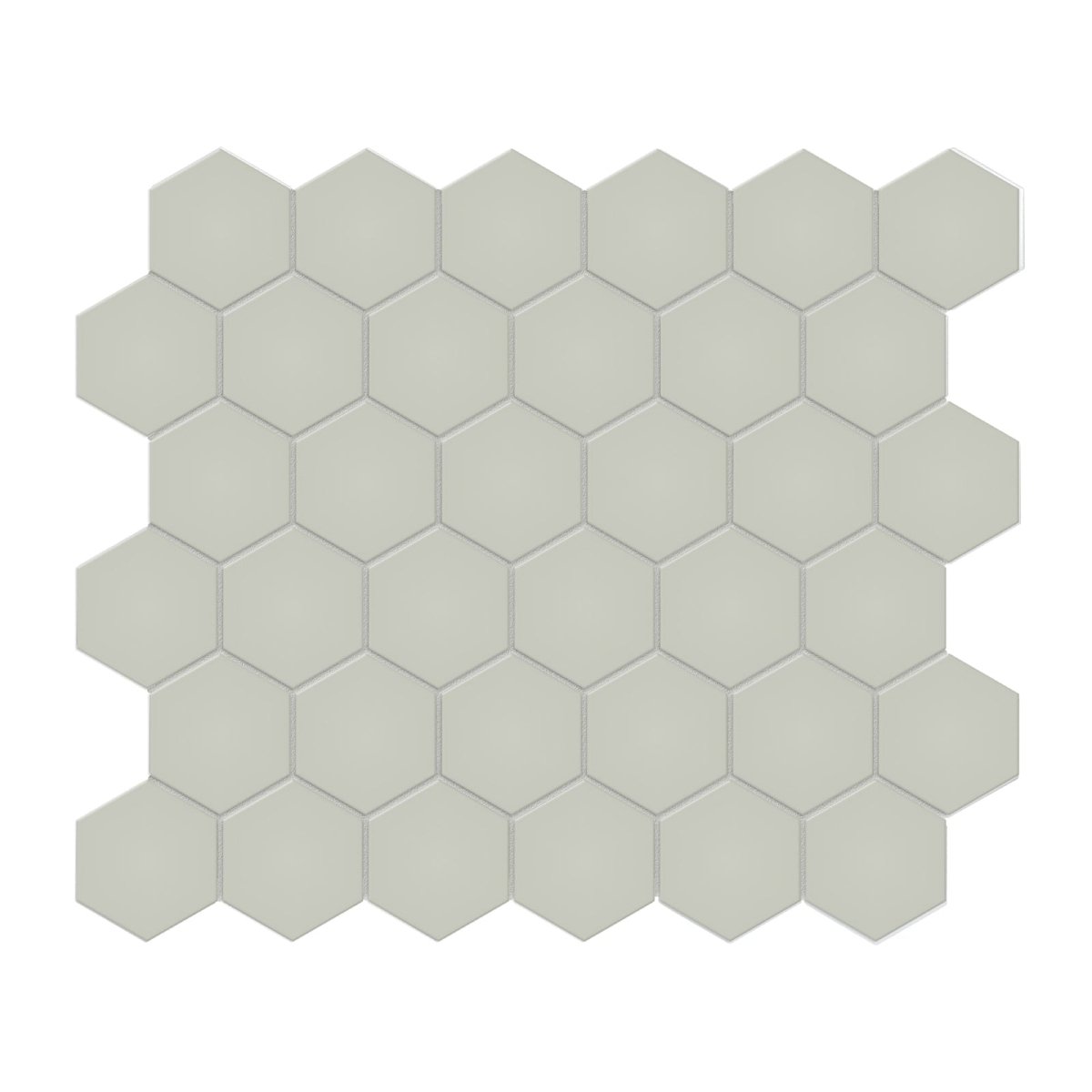 2 In Hexagon Soho Soft Sage Matte Glazed Porcelain Mosaic - BUILDMYPLACE