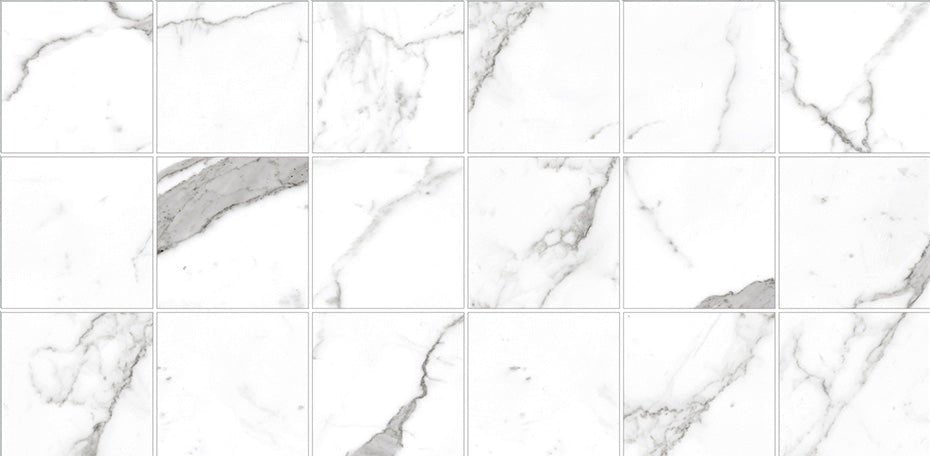 2 In. X 2 In. Mosaic Calacatta Pearl Satin Matte Porcelain - Square Wall & Floor Tile (4.84 Sqft/Case) - BUILDMYPLACE