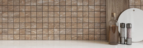 2 In. X 2 In. Mosaic Mira Brown Satin Matte Porcelain - Square Wall & Floor Tile (4.84 Sqft/Case) - BUILDMYPLACE