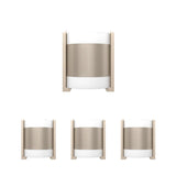 2 - Light Brushed Nickel Wall Sconce, White Glass shade, Dim: W10"xH11.75"xE4", Wall Mount Lights for Bedroom Hallway - BUILDMYPLACE