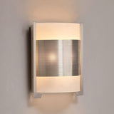 2 - Light Brushed Nickel Wall Sconce, White Glass shade, Dim: W10"xH11.75"xE4", Wall Mount Lights for Bedroom Hallway - BUILDMYPLACE