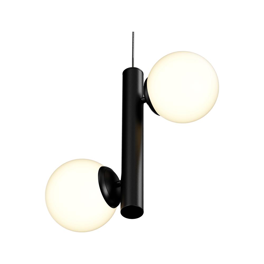 2 - Light LED Pendant Light Fixture, Dimmable, 3000K (Warm White), Matte Black - BUILDMYPLACE