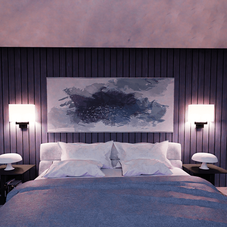 2 - Light, Wall Sconce for Bedroom with 2 Switch, 2 USB, 2 Type C & 1 Outlet, White Fabric / Acrylic Shade, Wall Mounted Lamps for Hotel, Corridor and Restaurant - BUILDMYPLACE