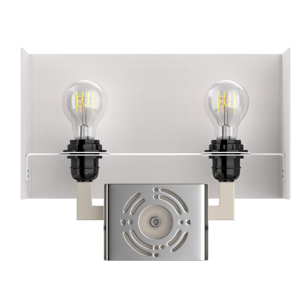 2 - Light, Wall Sconce for Bedroom with 2 Switch, 2 USB, 2 Type C & 1 Outlet, White Fabric / Acrylic Shade, Wall Mounted Lamps for Hotel, Corridor and Restaurant - BUILDMYPLACE