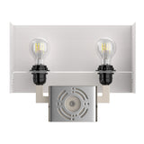 2 - Light, Wall Sconce for Bedroom with 2 Switch, 2 USB, 2 Type C & 1 Outlet, White Fabric / Acrylic Shade, Wall Mounted Lamps for Hotel, Corridor and Restaurant - BUILDMYPLACE