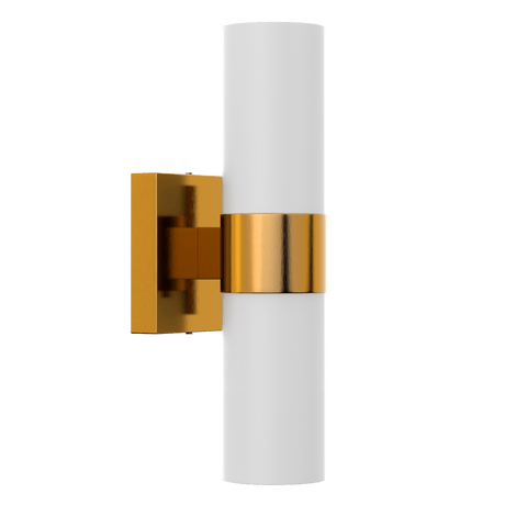 2 Lights - LED Wall Sconce W/ Frosted Glass Shade - E26 Base - UL Listed, Brushed Brass Finish - BUILDMYPLACE