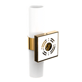 2 Lights - LED Wall Sconce W/ Frosted Glass Shade - E26 Base - UL Listed, Brushed Brass Finish - BUILDMYPLACE