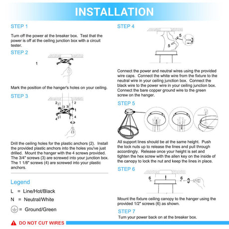 2 - Ring, Circular LED Chandelier, 60W, 3000K, 2800LM, Dimmable, 3 Years Warranty - BUILDMYPLACE