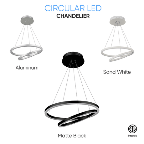 2 - Ring, Circular LED Chandelier, 60W, 3000K, 2800LM, Dimmable, 3 Years Warranty - BUILDMYPLACE