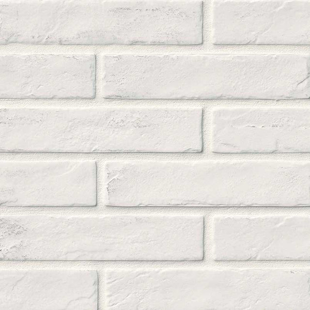 2" X 10" Brickstone Capella White Glazed Matte Porcelain Tile (5.15SQ FT/CTN) - BUILDMYPLACE