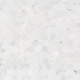 2" X 2" Hexagon Calacatta Cressa Honed White Marble Mosaic Tile (9.8SQ FT/CTN) - BUILDMYPLACE