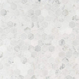 2" X 2" Hexagon Carrara White Honed Marble Mosaic Wall Tile (9.8SQ FT/CTN) - BUILDMYPLACE