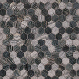 2" X 2" Hexagon Henley Black Multi Finish Mosaic Tile (9.8SQ FT/CTN) - BUILDMYPLACE