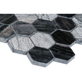 2" X 2" Hexagon Henley Black Multi Finish Mosaic Tile (9.8SQ FT/CTN) - BUILDMYPLACE