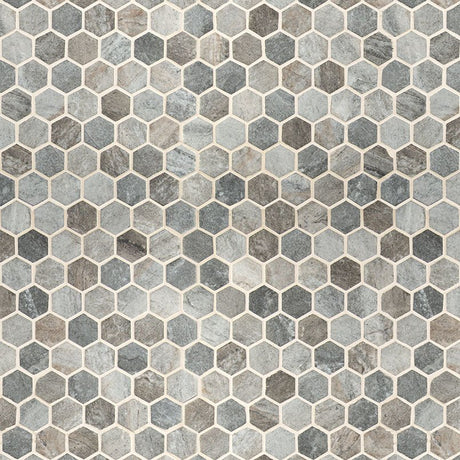 2" X 2" Hexagon Stonella Light Gray Glass Mosaic Tile (14.7SQ FT/CTN) - BUILDMYPLACE