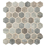 2" X 2" Hexagon Stonella Light Gray Glass Mosaic Tile (14.7SQ FT/CTN) - BUILDMYPLACE