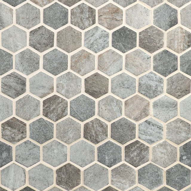 2" X 2" Hexagon Stonella Light Gray Glass Mosaic Tile (14.7SQ FT/CTN) - BUILDMYPLACE