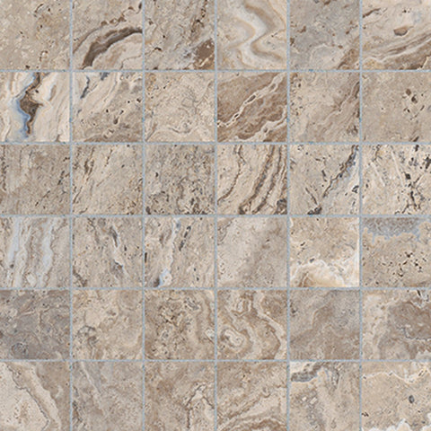 2 X 2 In Antico Walnut Matte Glazed Porcelain Mosaic