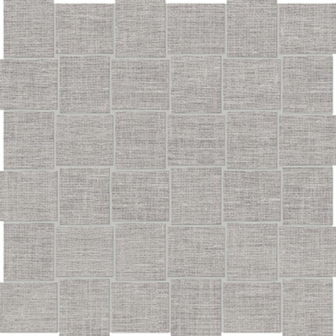 2 X 2 In Basketweave Belgian Fog Linen Matte Color Body Porcelain Mosaic