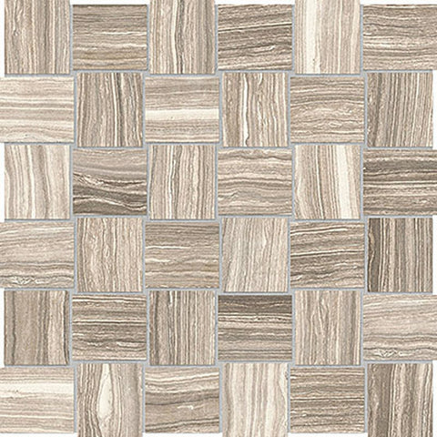 2 X 2 In Basketweave Eramosa Clay Matte Glazed Porcelain Mosaic