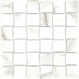 2 X 2 In Basketweave Mayfair Calacatta Polished Glazed Porcelain Mosaic - BUILDMYPLACE