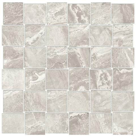 2 X 2 In Basketweave Mayfair Stella Argento Polished Glazed Porcelain Mosaic