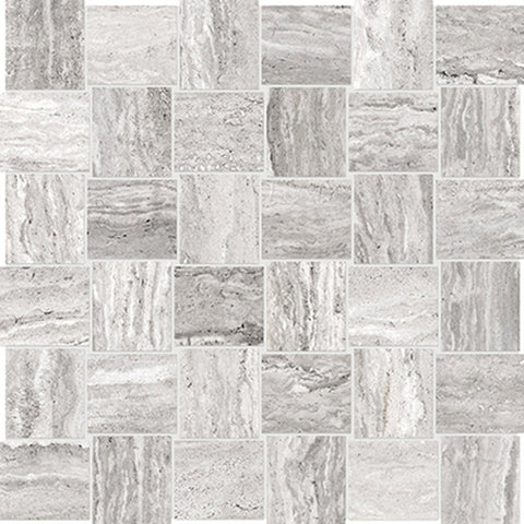 2 X 2 In Basketweave Precept Ice Matte Glazed Porcelain Mosaic
