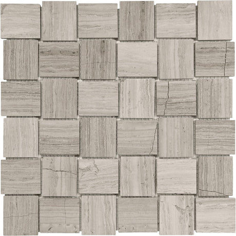 2 X 2 In Basketweave Strada Mist Honed Limestone Mosaic - BUILDMYPLACE