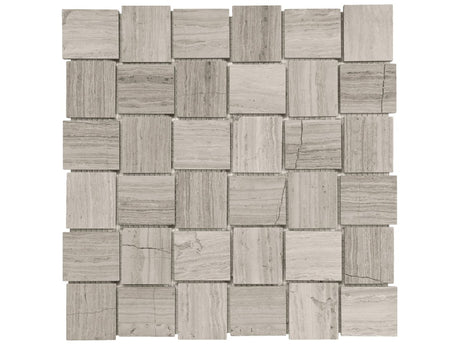 2 X 2 In Basketweave Strada Mist Polished Limestone Mosaic - BUILDMYPLACE