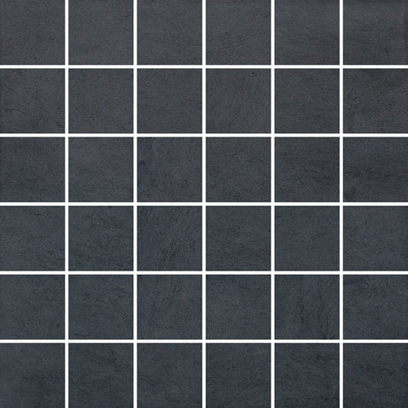 2 X 2 In Cinq Black Matte Glazed Ceramic Mosaic - BUILDMYPLACE