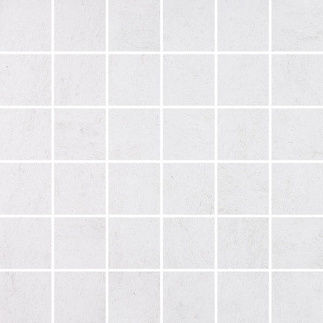 2 X 2 In Cinq White Matte Glazed Ceramic Mosaic - BUILDMYPLACE