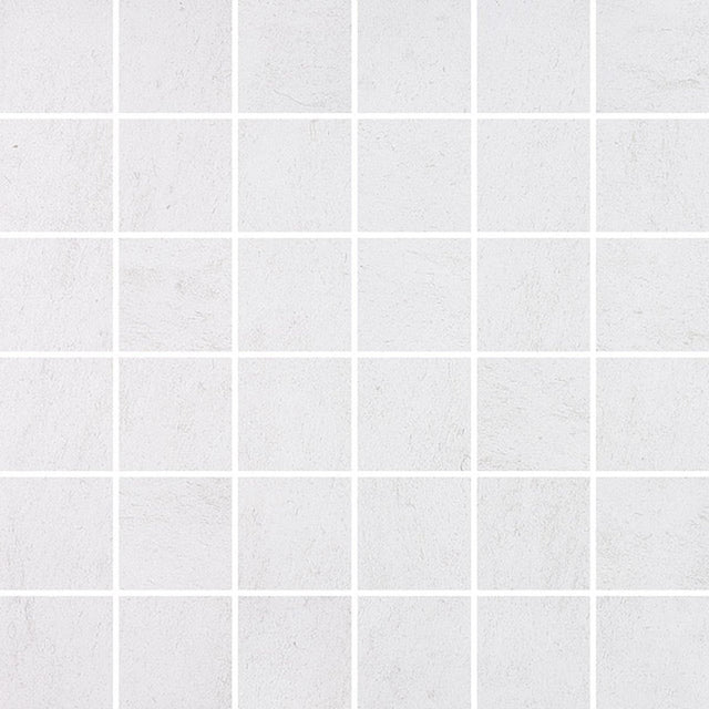 2 X 2 In Cinq White Matte Glazed Ceramic Mosaic - BUILDMYPLACE