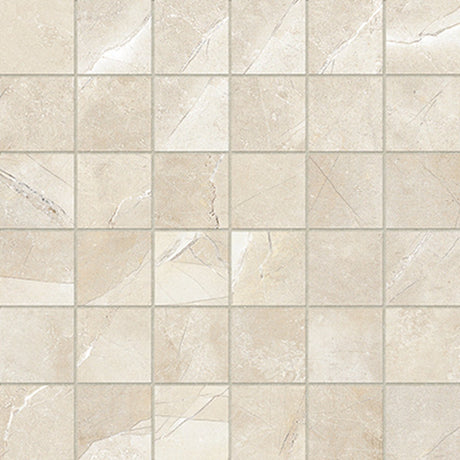 2 X 2 In Classic Pulpis Ivory Matte Glazed Porcelain Mosaic - BUILDMYPLACE