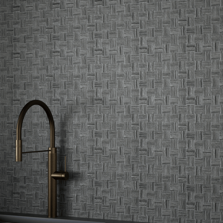 2 x 2 in. Eramosa Carbon Basketweave Matte Glazed Porcelain Mosaic - BUILDMYPLACE