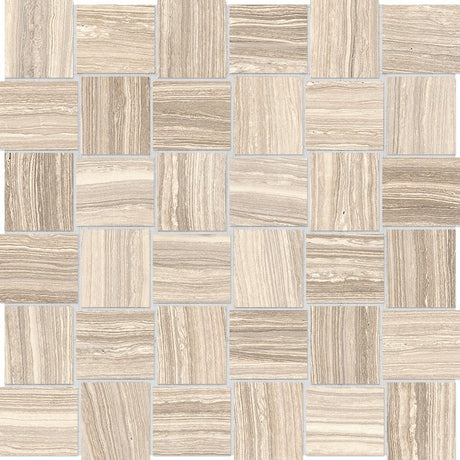 2 x 2 in. Eramosa Sand Basketweave Matte Glazed Porcelain Mosaic - BUILDMYPLACE