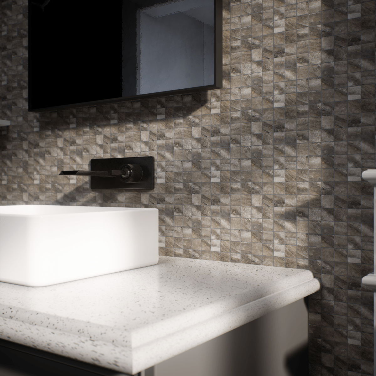 2 X 2 In Evolution Mica Matte Glazed Porcelain Mosaic - BUILDMYPLACE