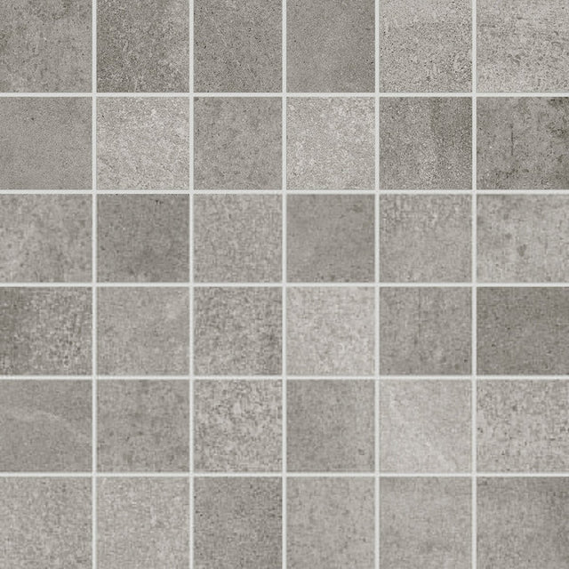 2 X 2 In Industria Chromium Matte Color Body Porcelain Mosaic - BUILDMYPLACE