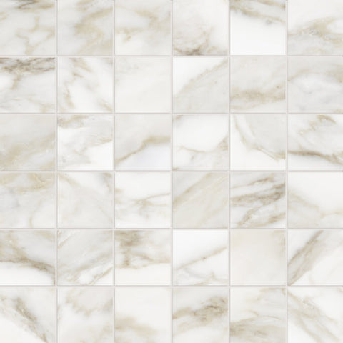 2 X 2 In La Marca Calacatta Paonazzo Honed Glazed Porcelain Mosaic