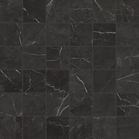 2 X 2 In La Marca Nero Venato Honed Glazed Porcelain Mosaic - BUILDMYPLACE