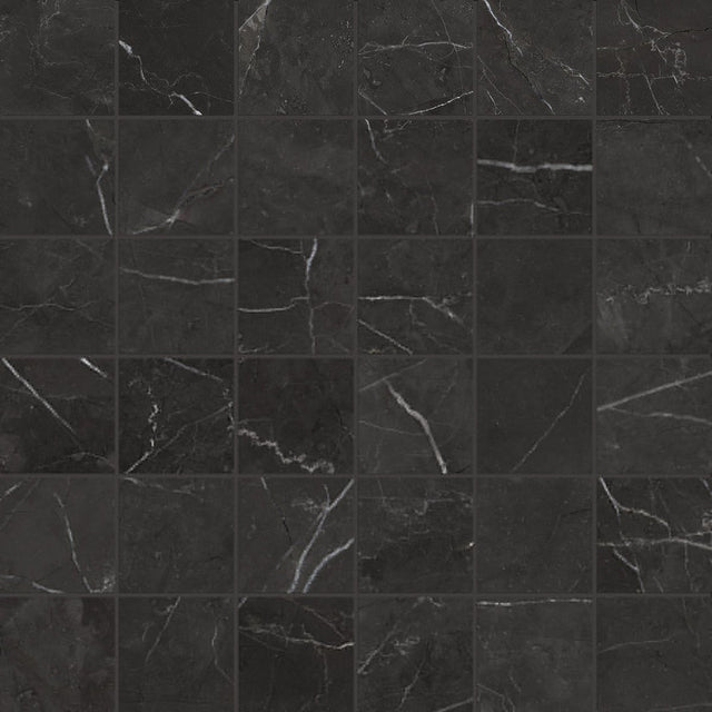 2 X 2 In La Marca Nero Venato Honed Glazed Porcelain Mosaic - BUILDMYPLACE