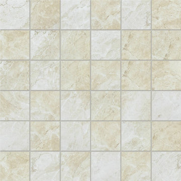 2 X 2 In Malena Ivory Matte Glazed Ceramic Mosaic - BUILDMYPLACE