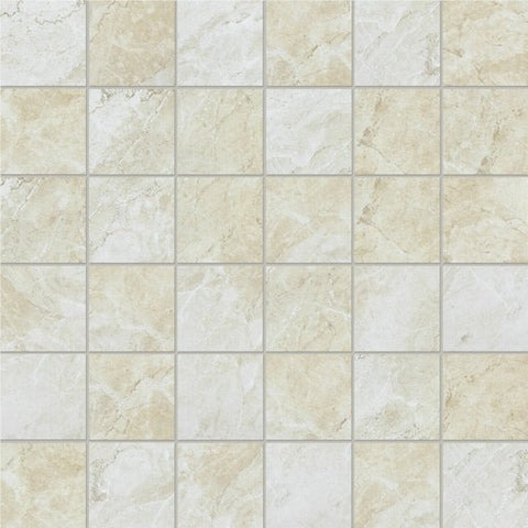 2 X 2 In Malena Ivory Matte Glazed Ceramic Mosaic